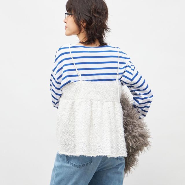 ノーリーズソフィー（NOLLEY’S sophi）/《セットアップ対応》ウォッシャブルフェザーチュールキャミブラウス