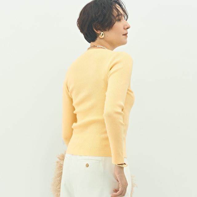 ノーリーズソフィー（NOLLEY’S sophi）/《アンサンブル対応》《手洗い可能》カシミヤ混リブUネックプルオーバー