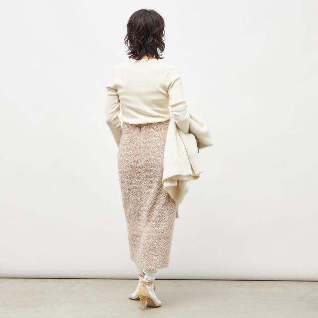 ノーリーズソフィー（NOLLEY’S sophi）/《アンサンブル対応》《手洗い可能》カシミヤ混リブUネックプルオーバー