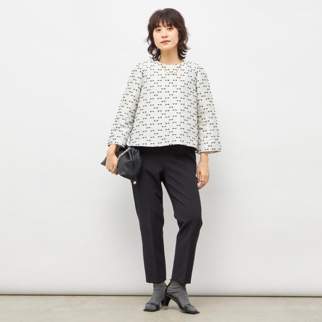 ノーリーズ（NOLLEY’S）/《セットアップ対応》ウォッシャブルリボンジャガード2WAYブラウス