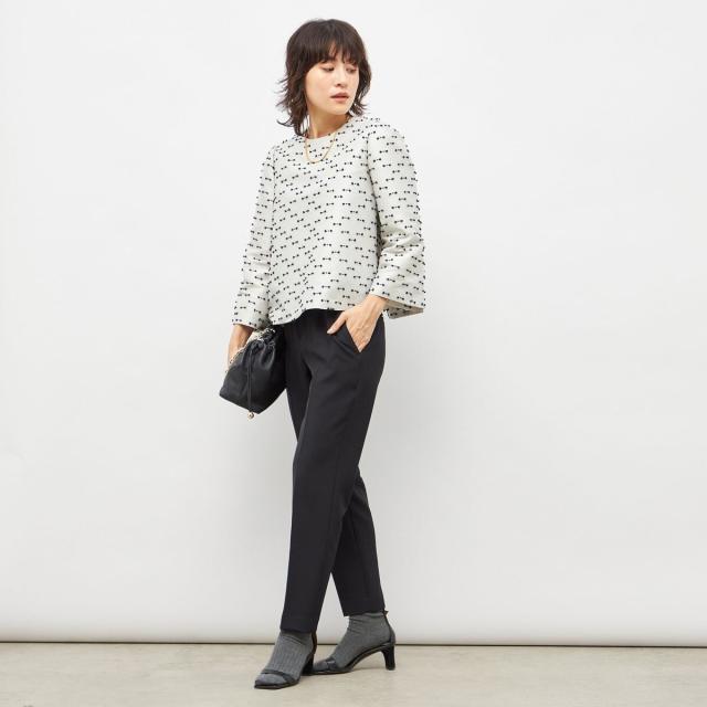 ノーリーズ（NOLLEY’S）/《セットアップ対応》ウォッシャブルリボンジャガード2WAYブラウス