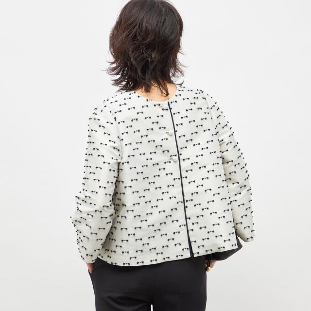 ノーリーズ（NOLLEY’S）/《セットアップ対応》ウォッシャブルリボンジャガード2WAYブラウス