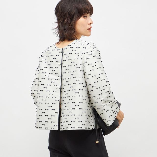 ノーリーズ（NOLLEY’S）/《セットアップ対応》ウォッシャブルリボンジャガード2WAYブラウス