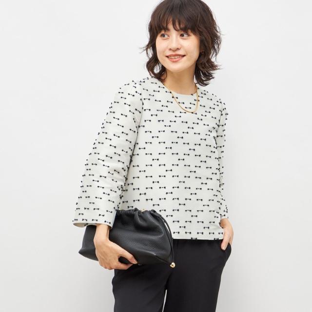 ノーリーズ（NOLLEY’S）/《セットアップ対応》ウォッシャブルリボンジャガード2WAYブラウス