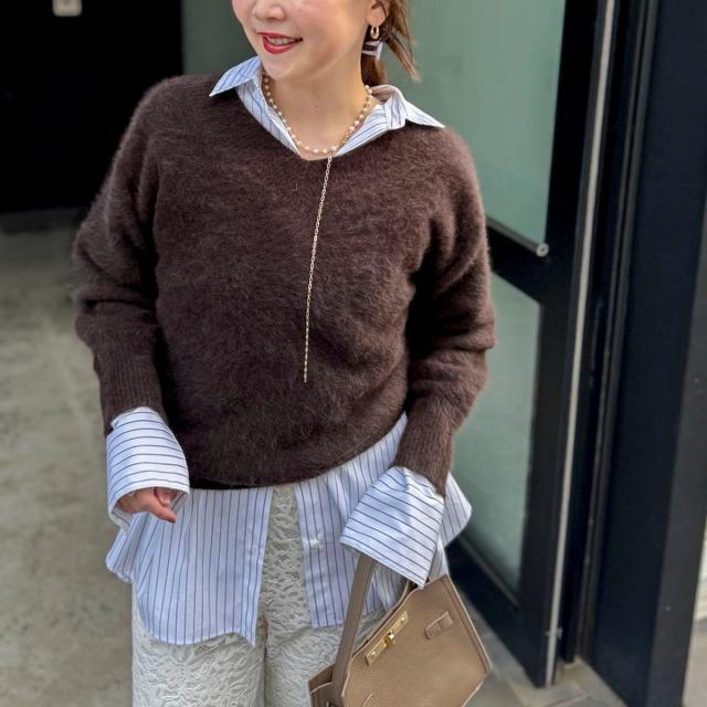 ノーリーズソフィー（NOLLEY’S sophi）/ヘアリー2WAYプルオーバーニット