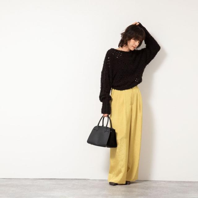 ノーリーズ（NOLLEY’S）/《手洗い可能》カットフェザーヤーン透かし柄2WAYカーディガン