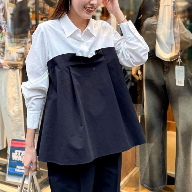 ノーリーズ（NOLLEY’S）/《セットアップ対応》ウォッシャブルビスチェ風切替シャツ