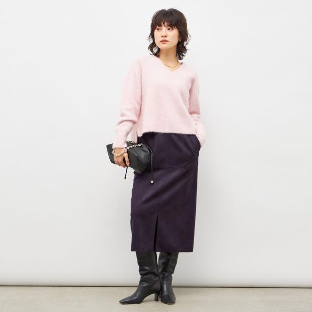 ノーリーズ（NOLLEY’S）/《手洗い可能》ヘアリーストレッチVネックプルオーバーニット