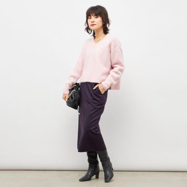 ノーリーズ（NOLLEY’S）/《手洗い可能》ヘアリーストレッチVネックプルオーバーニット