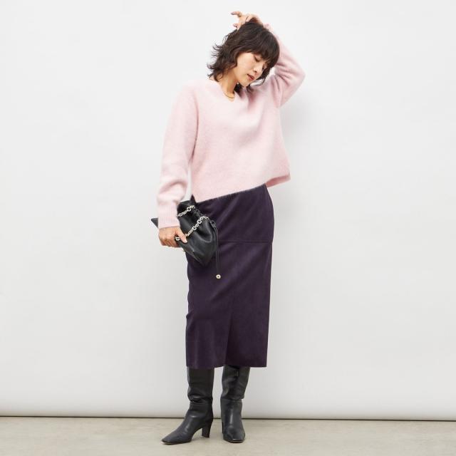 ノーリーズ（NOLLEY’S）/《手洗い可能》ヘアリーストレッチVネックプルオーバーニット