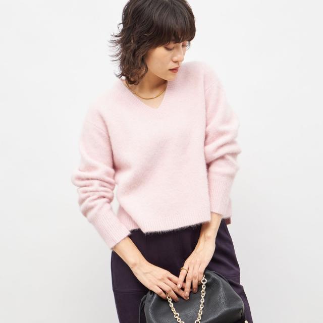 ノーリーズ（NOLLEY’S）/《手洗い可能》ヘアリーストレッチVネックプルオーバーニット