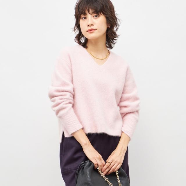 ノーリーズ（NOLLEY’S）/《手洗い可能》ヘアリーストレッチVネックプルオーバーニット