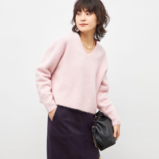 ノーリーズ（NOLLEY’S）/《手洗い可能》ヘアリーストレッチVネックプルオーバーニット