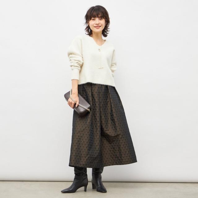 ノーリーズ（NOLLEY’S）/《手洗い可能》ヘアリーストレッチVネックプルオーバーニット