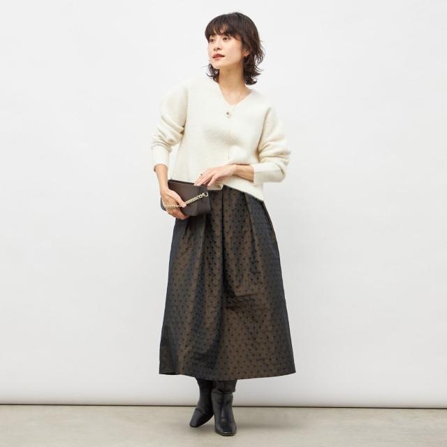 ノーリーズ（NOLLEY’S）/《手洗い可能》ヘアリーストレッチVネックプルオーバーニット