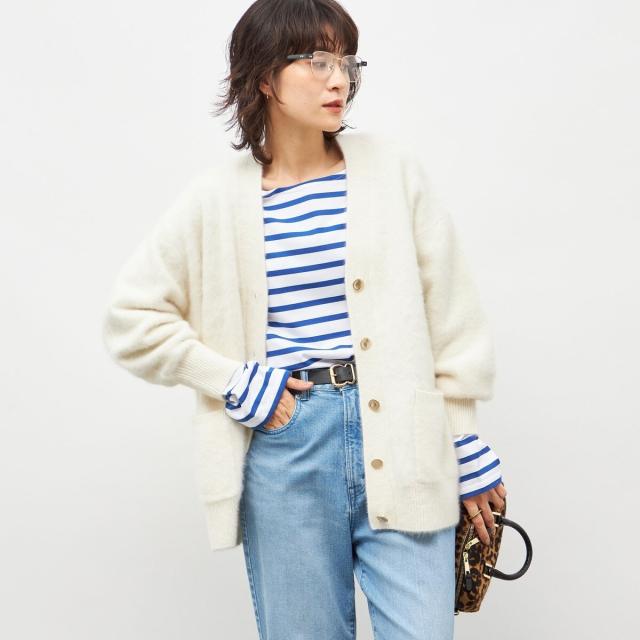 ノーリーズソフィー（NOLLEY'S sophi）/カシミヤ混ヘアリーVネック