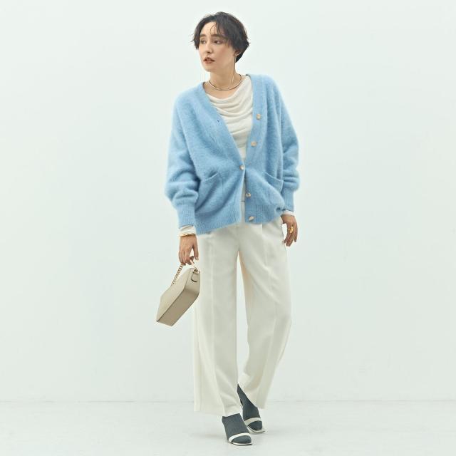 ノーリーズソフィー（NOLLEY'S sophi）/カシミヤ混ヘアリーVネック