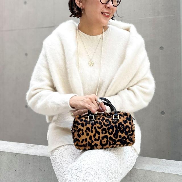 ノーリーズソフィー（NOLLEY’S sophi）/カシミヤ混ヘアリークルーネックプルオーバー