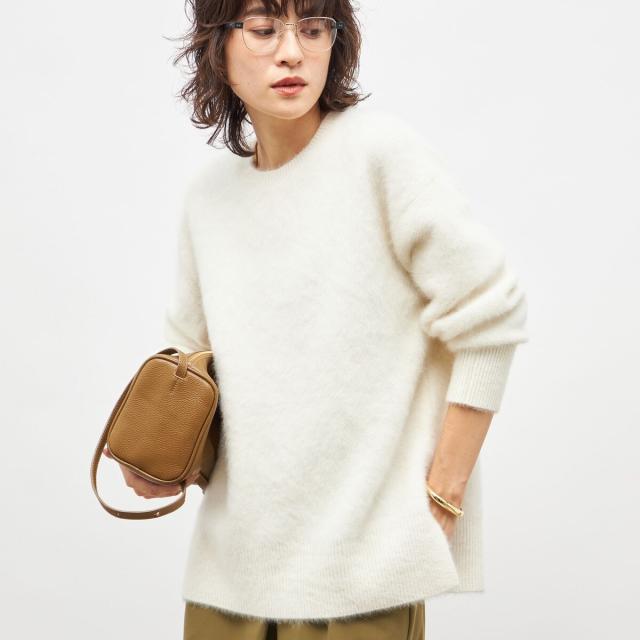 ノーリーズソフィー（NOLLEY'S sophi）/カシミヤ混ヘアリークルー