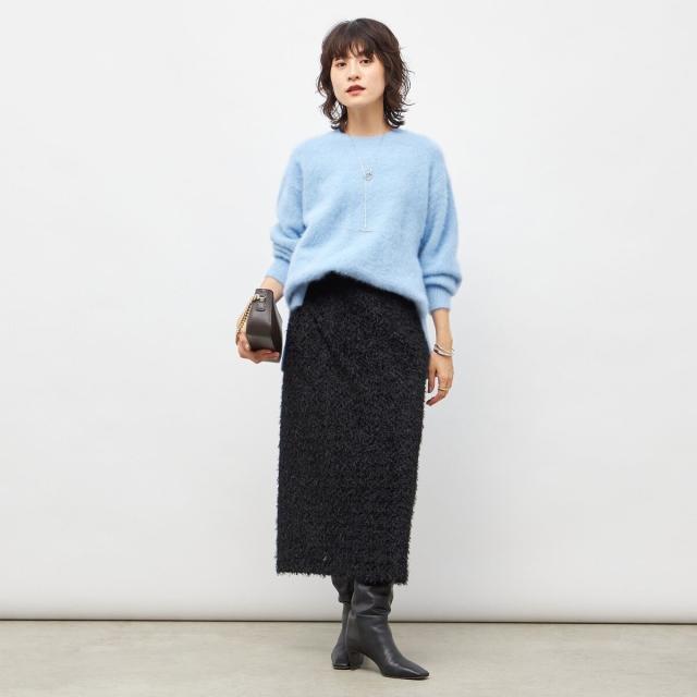 ノーリーズソフィー（NOLLEY'S sophi）/カシミヤ混ヘアリークルー