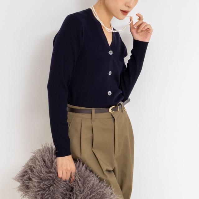 ノーリーズ（NOLLEY’S）/《手洗い可能》16GマレーリブVネックカーディガン