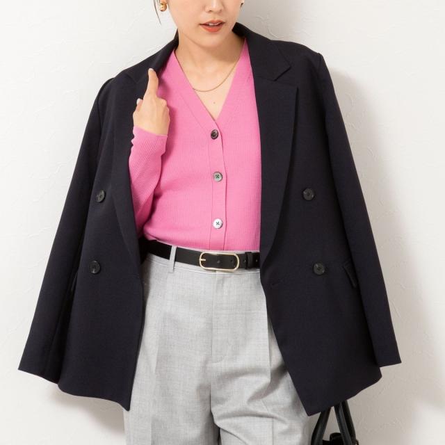 ノーリーズ（NOLLEY’S）/《手洗い可能》16GマレーリブVネックカーディガン