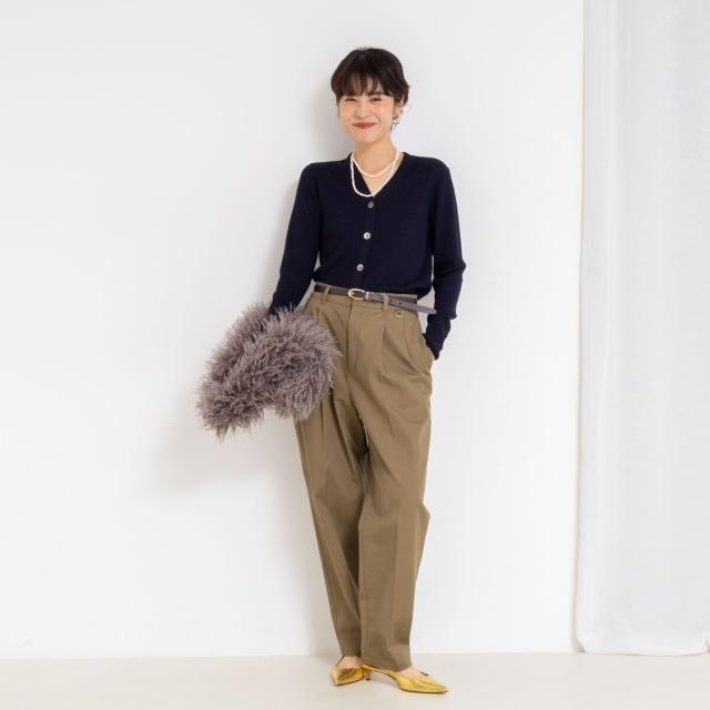 ノーリーズ（NOLLEY’S）/《手洗い可能》16GマレーリブVネックカーディガン