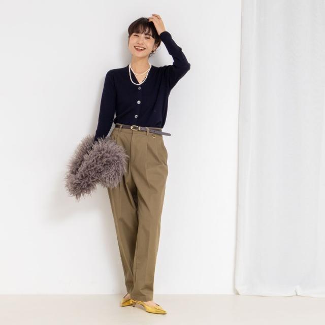 ノーリーズ（NOLLEY’S）/《手洗い可能》16GマレーリブVネックカーディガン