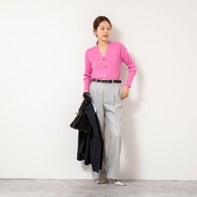 ノーリーズ（NOLLEY’S）/《手洗い可能》16GマレーリブVネックカーディガン