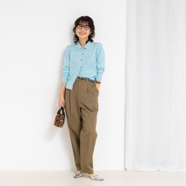 ノーリーズ（NOLLEY’S）/《手洗い可能》16Gマレー襟付きカーディガン