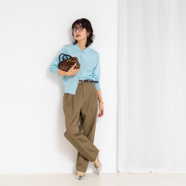 ノーリーズ（NOLLEY’S）/《手洗い可能》16Gマレー襟付きカーディガン