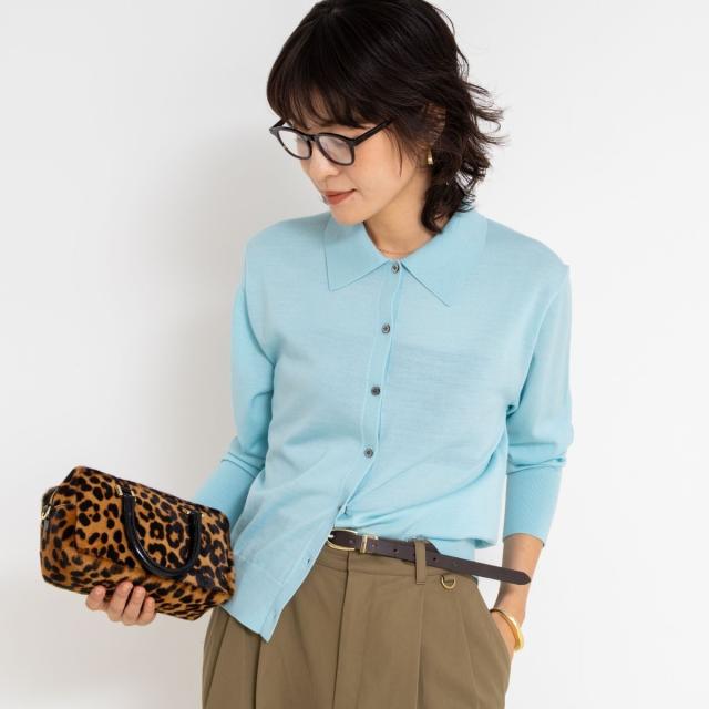 ノーリーズ（NOLLEY’S）/《手洗い可能》16Gマレー襟付きカーディガン