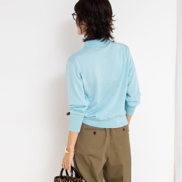 ノーリーズ（NOLLEY’S）/《手洗い可能》16Gマレー襟付きカーディガン