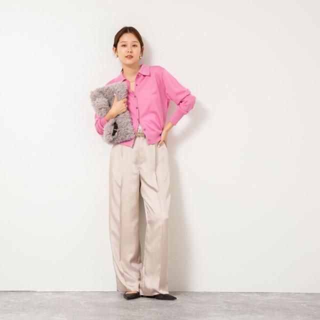 ノーリーズ（NOLLEY’S）/《手洗い可能》16Gマレー襟付きカーディガン