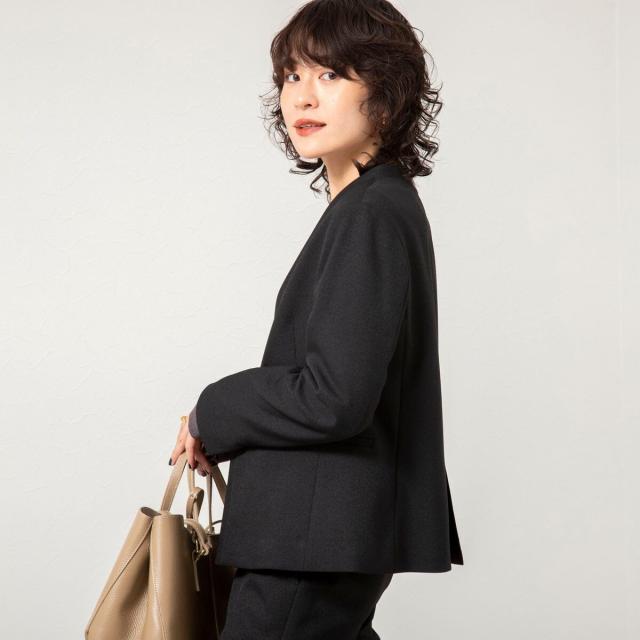 ノーリーズソフィー（NOLLEY’S sophi）/《セットアップ対応》ウォッシャブルウール調ノーカラージャケット