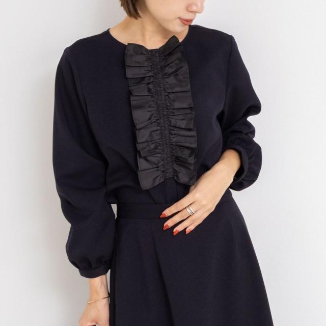 ノーリーズ（NOLLEY’S）/《セットアップ対応》ウォッシャブルウール調2WAYフリルブラウス