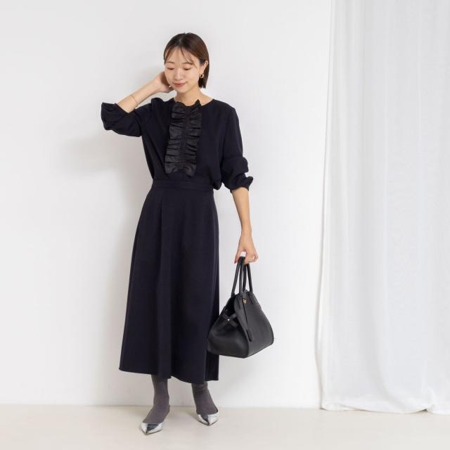 ノーリーズ（NOLLEY’S）/《セットアップ対応》ウォッシャブルウール調2WAYフリルブラウス