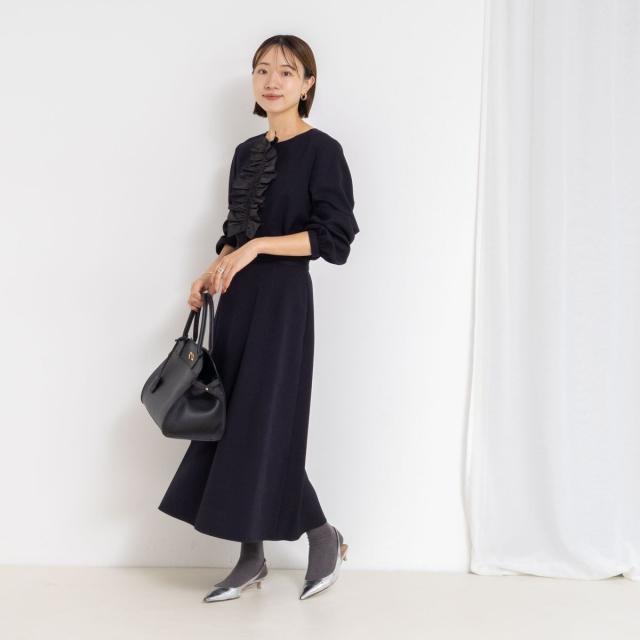 ノーリーズ（NOLLEY’S）/《セットアップ対応》ウォッシャブルウール調2WAYフリルブラウス