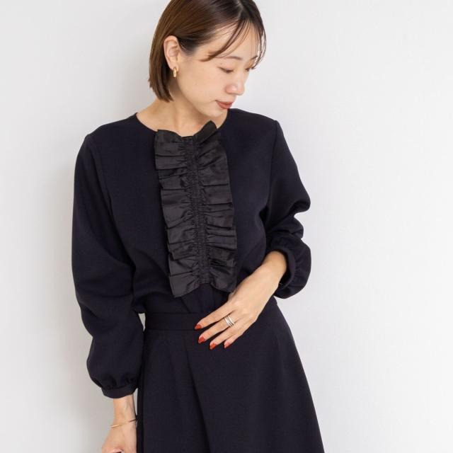 ノーリーズ（NOLLEY’S）/《セットアップ対応》ウォッシャブルウール調2WAYフリルブラウス