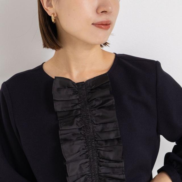 ノーリーズ（NOLLEY’S）/《セットアップ対応》ウォッシャブルウール調2WAYフリルブラウス