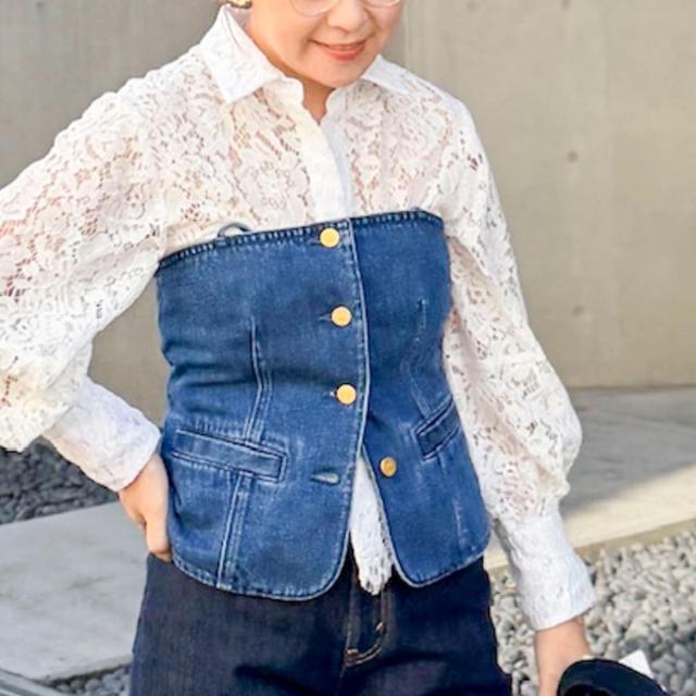 リエミラー（Rie Miller）/【RM denim】2WAYデニムビスチェ
