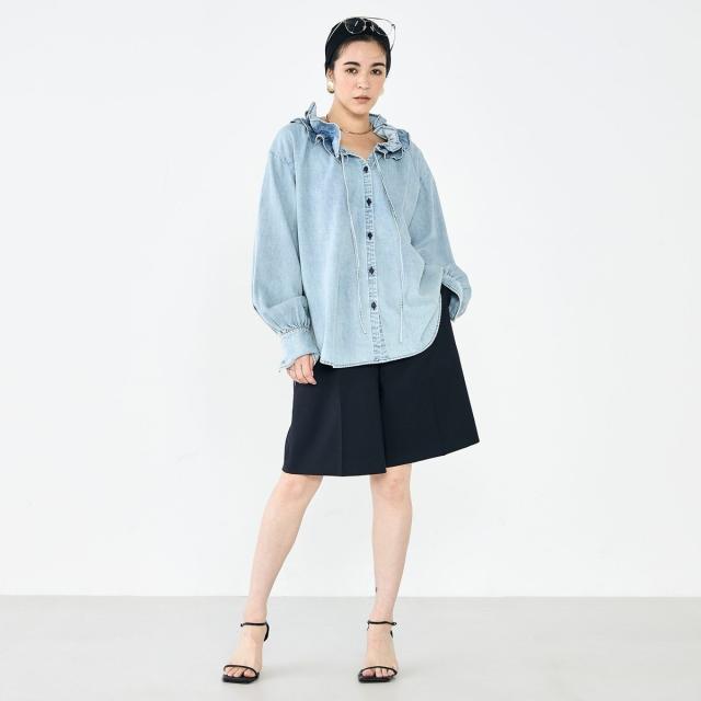 リエミラー（Rie Miller）/【RM denim】フリルギャザーデニムブラウス