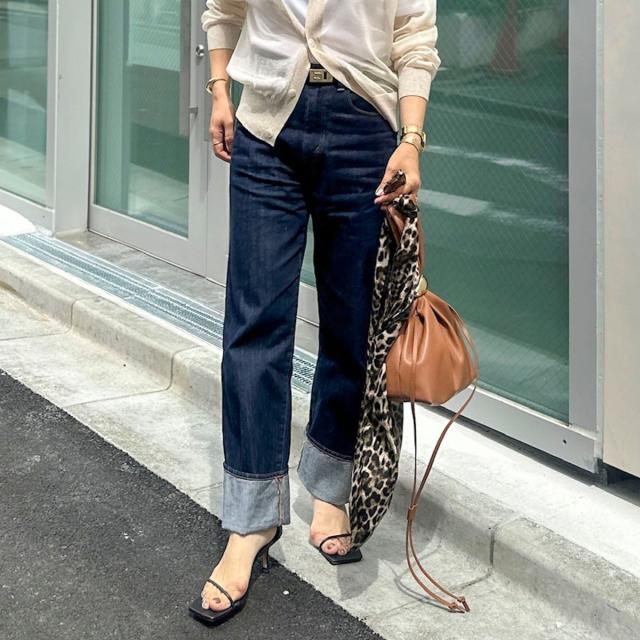 リエミラー（Rie Miller）/【RM denim】45th limited editionロールアップストレートデニム(セルヒ 8,108円