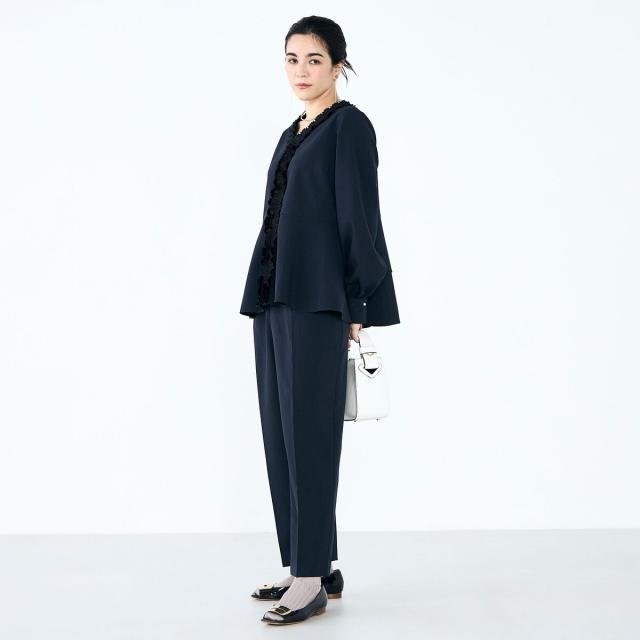 ノーリーズ（NOLLEY’S）/《セットアップ対応》ウォッシャブル衿プリーツペプラムブラウス