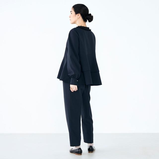 ノーリーズ（NOLLEY’S）/《セットアップ対応》ウォッシャブル衿プリーツペプラムブラウス