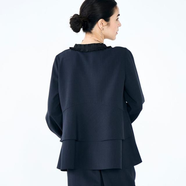 ノーリーズ（NOLLEY’S）/《セットアップ対応》ウォッシャブル衿プリーツペプラムブラウス