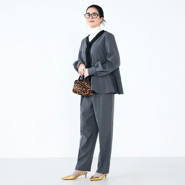 ノーリーズ（NOLLEY’S）/《セットアップ対応》ウォッシャブル衿プリーツペプラムブラウス