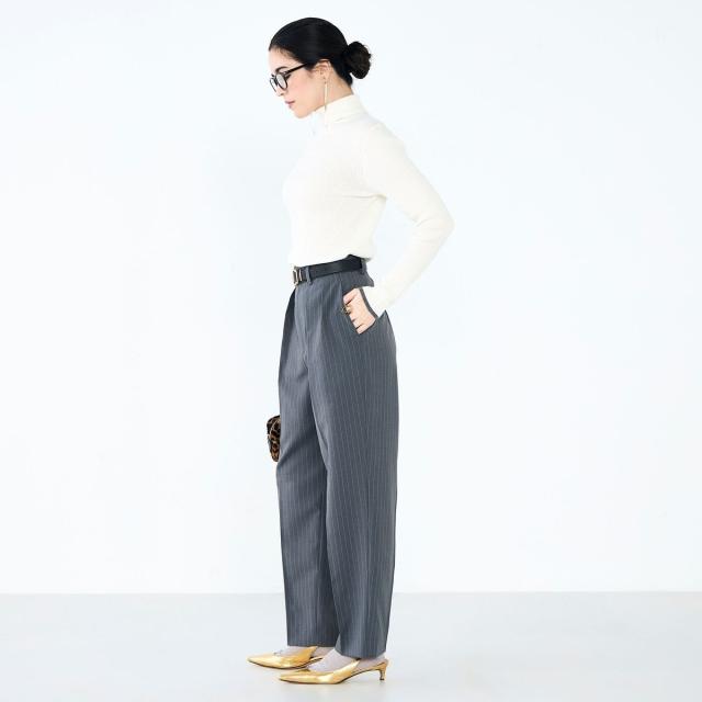 ノーリーズ（NOLLEY’S）/《手洗い可能》3×2リブ配色タートルネック