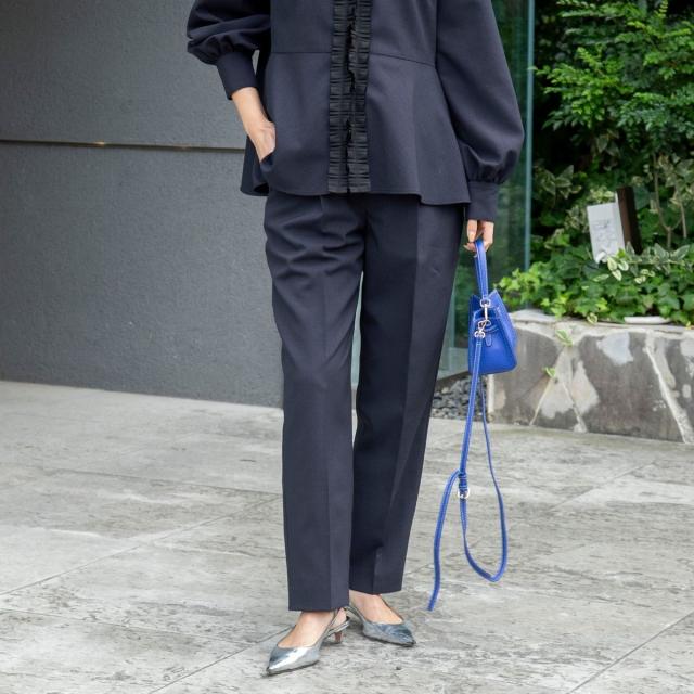 ノーリーズ（NOLLEY’S）/《セットアップ対応》ウォッシャブルタックテーパードパンツ