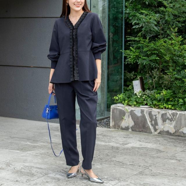 ノーリーズ（NOLLEY’S）/《セットアップ対応》ウォッシャブルタックテーパードパンツ